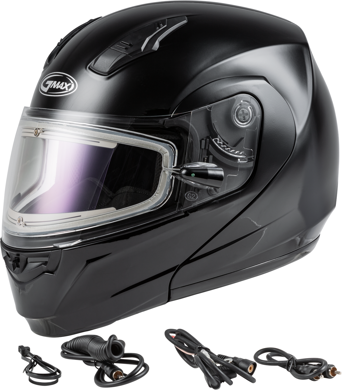 GMAX MD-04S Snow Helmet Solid w/Quick Release Buckle Electric Shield Black