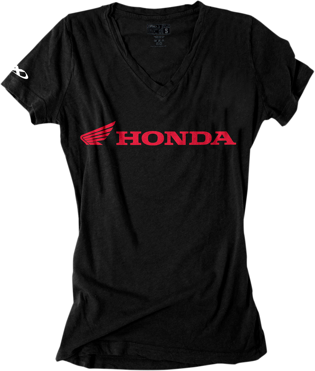 Facotry Effex Womens Honda V-Neck T-Shirt - Black