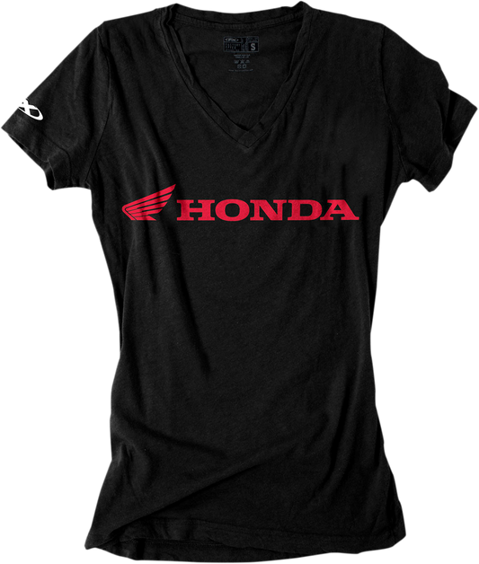 Facotry Effex Womens Honda V-Neck T-Shirt - Black