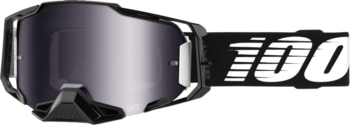 100% Armega Goggles Black / Mirror Silver Flash Lens