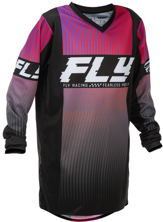 Fly Racing F-16 Youth Jersey - Black/Red/Purple