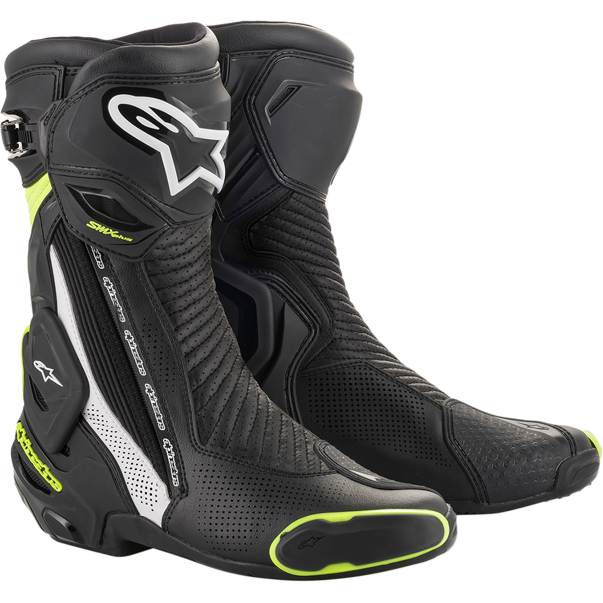 Alpinestars SMX Plus V2 Vented Boots - Black/White/Yellow