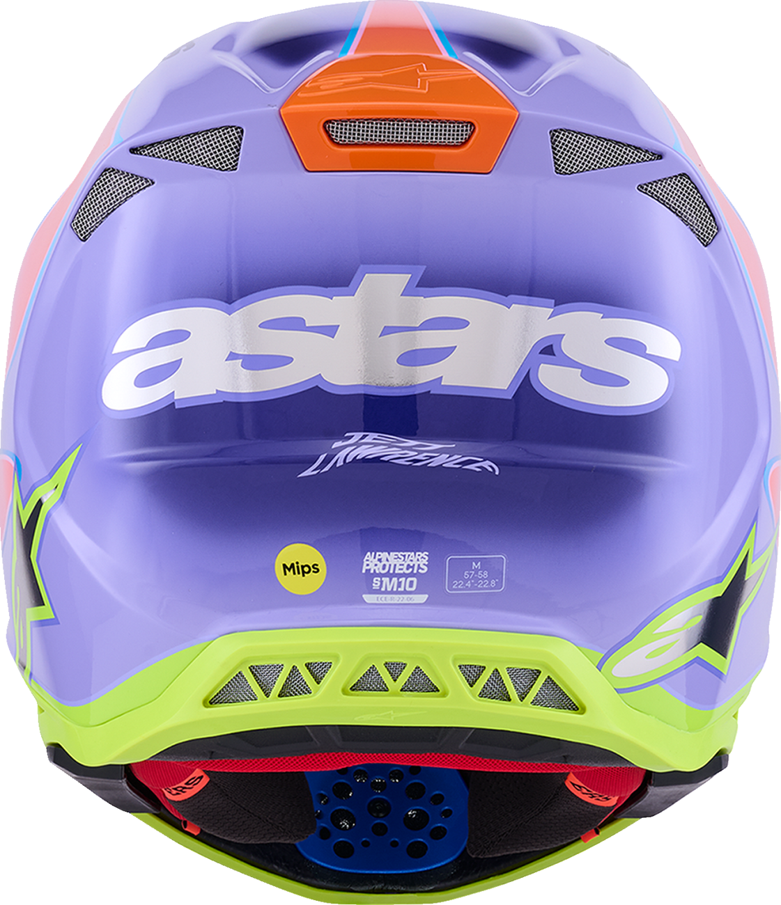 Alpinestars Supertech M10 Jett Lawrence R01 MIPS Helmet Purple/Pink Fluo/Yellow Fluo Glossy