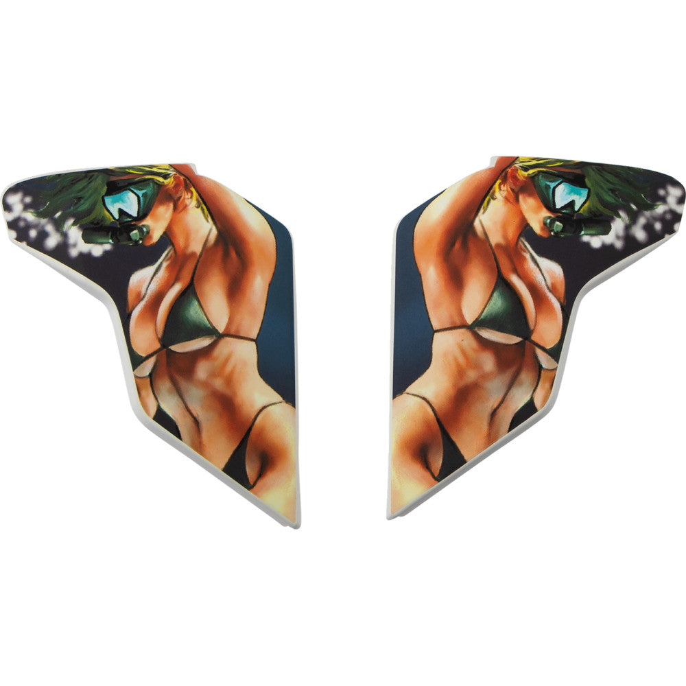 Icon Airflite Helmet Side Plates - Pleasuredome4 Blue