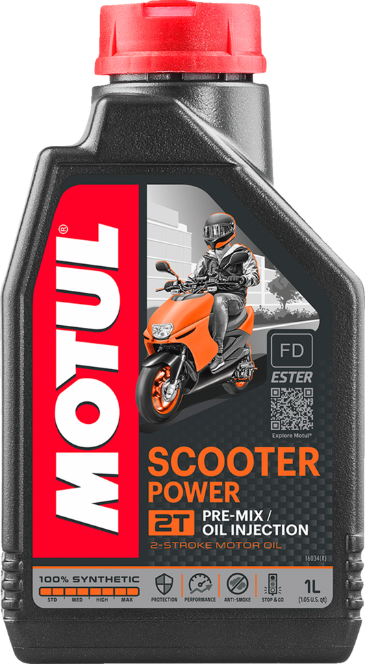Motul Scooter Power 2T Oil - 1 Liter - 1 Liter