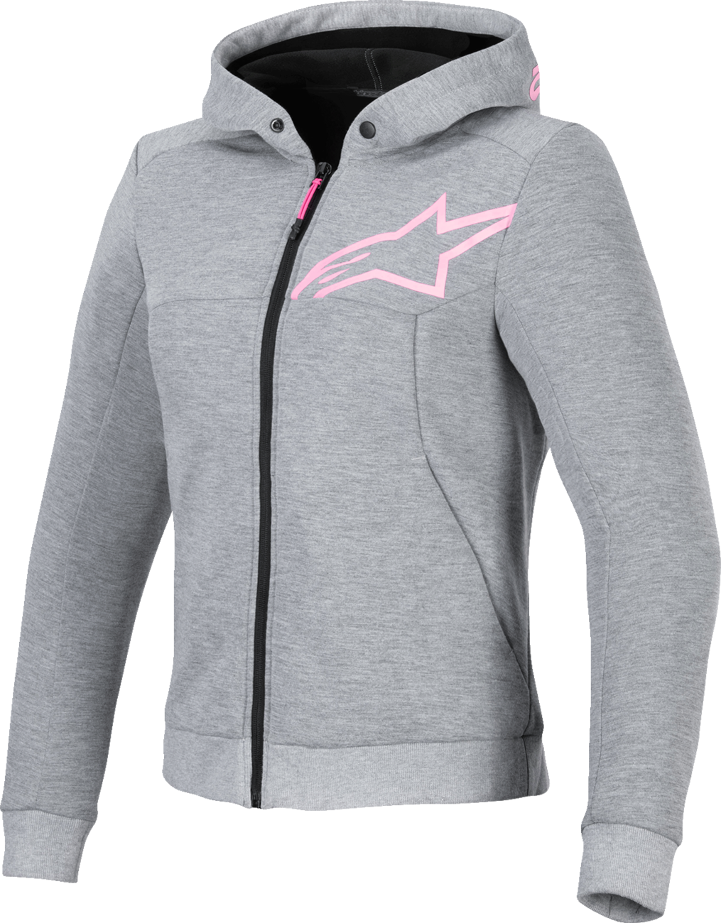 Alpinestars Womens Chrome v2 Sport Hoodie - Heather Gray/Fluo Pink