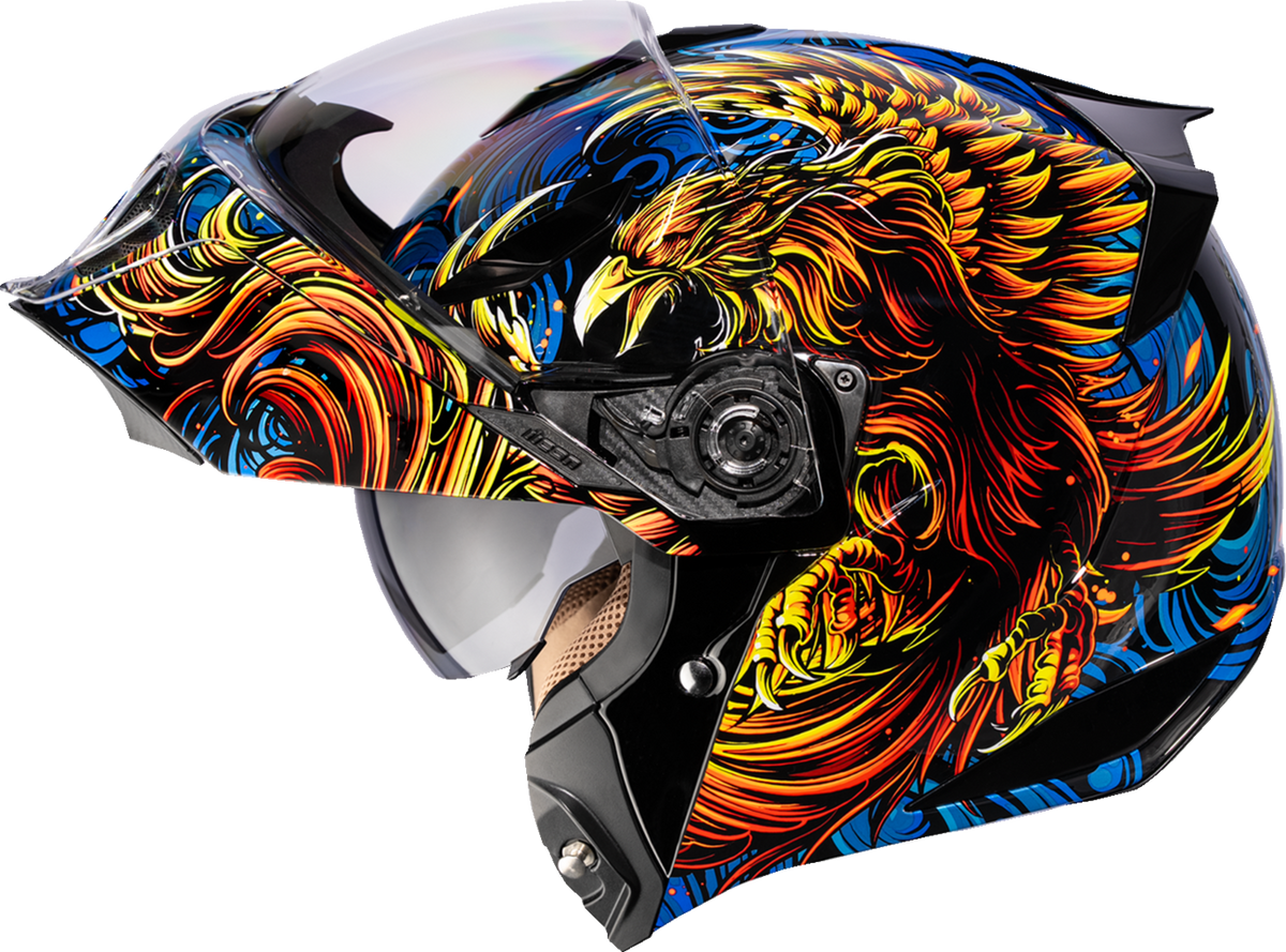 Icon Threshold Modular Helmet - Burn Birdie Burn - Blue
