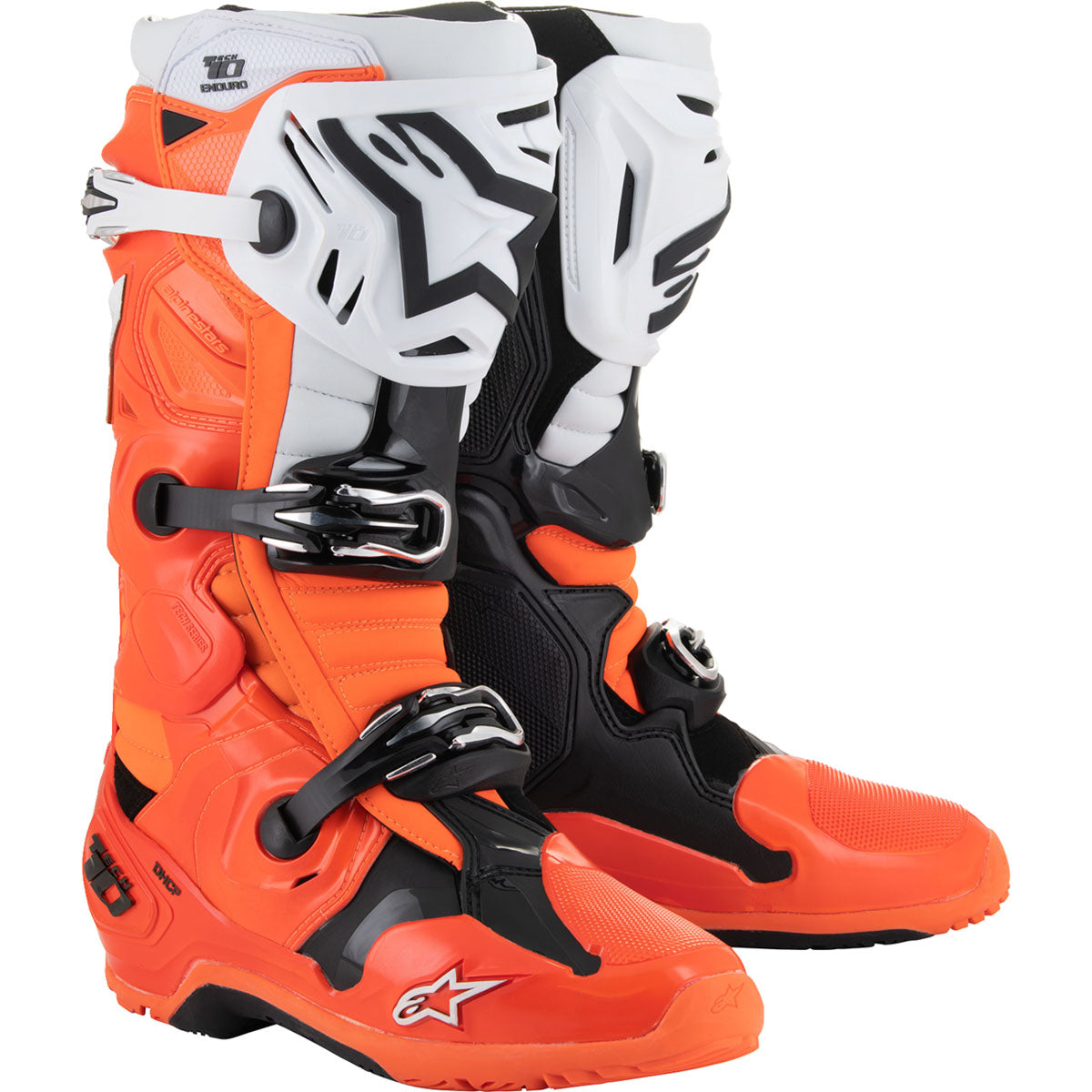 Alpinestars Tech 10 Enduro Boots - Fluorescent Orange/Black/White