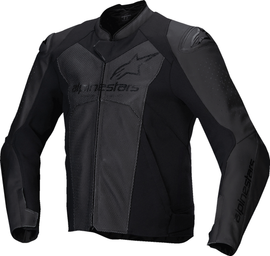 Alpinestars Faster v3 Airflow Leather Jacket - Black/Black
