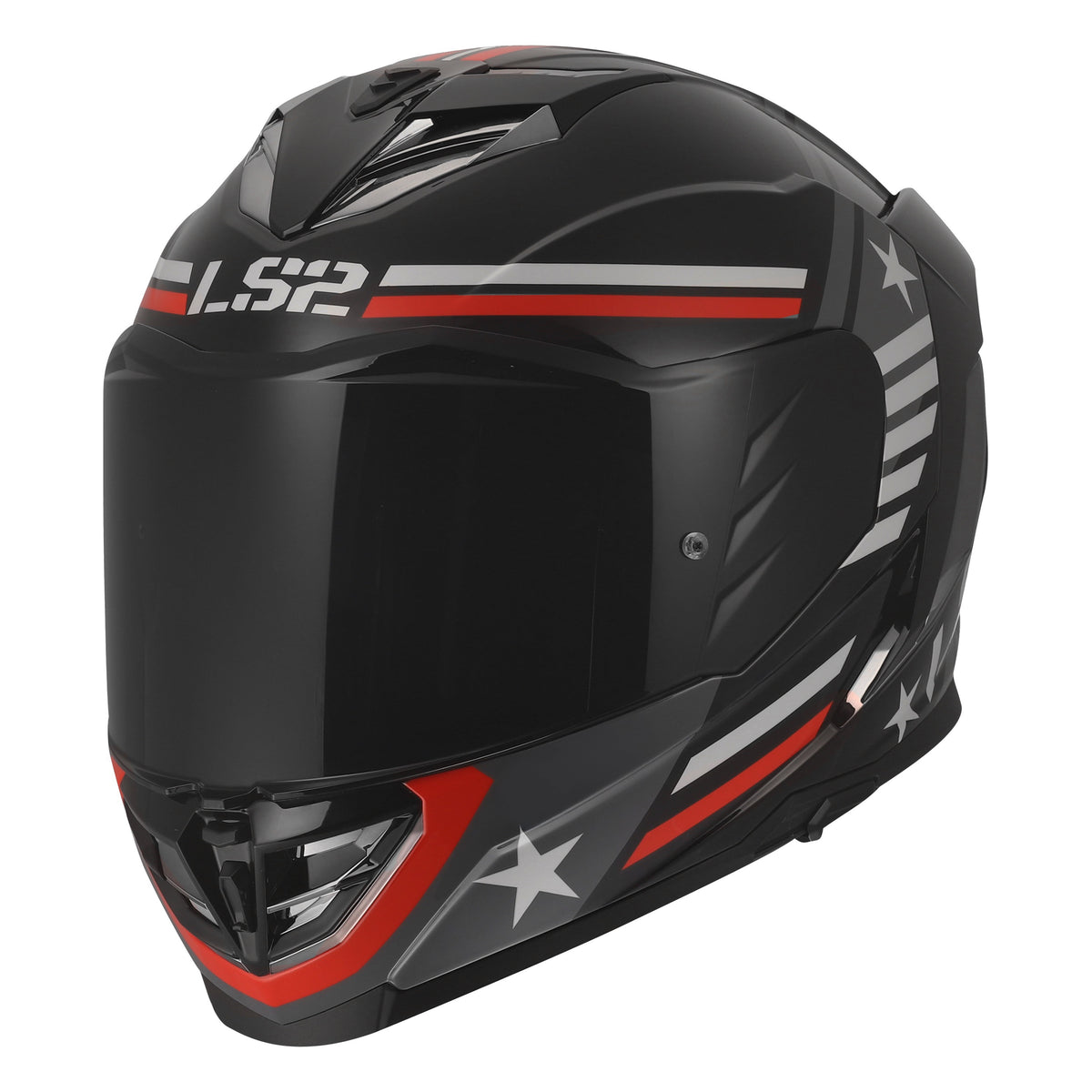 LS2 Assault III Zone Helmets - Gloss Black/Gray/Red