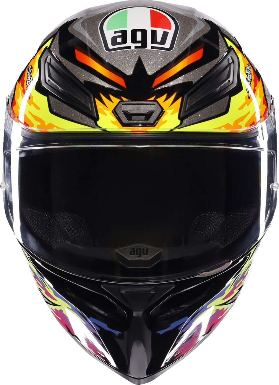 agv k1 multi giving the helmet a beautiful aggressive look and of course improved aerodynamics at higher speeds AGV K1 S Bezzecchi 2023