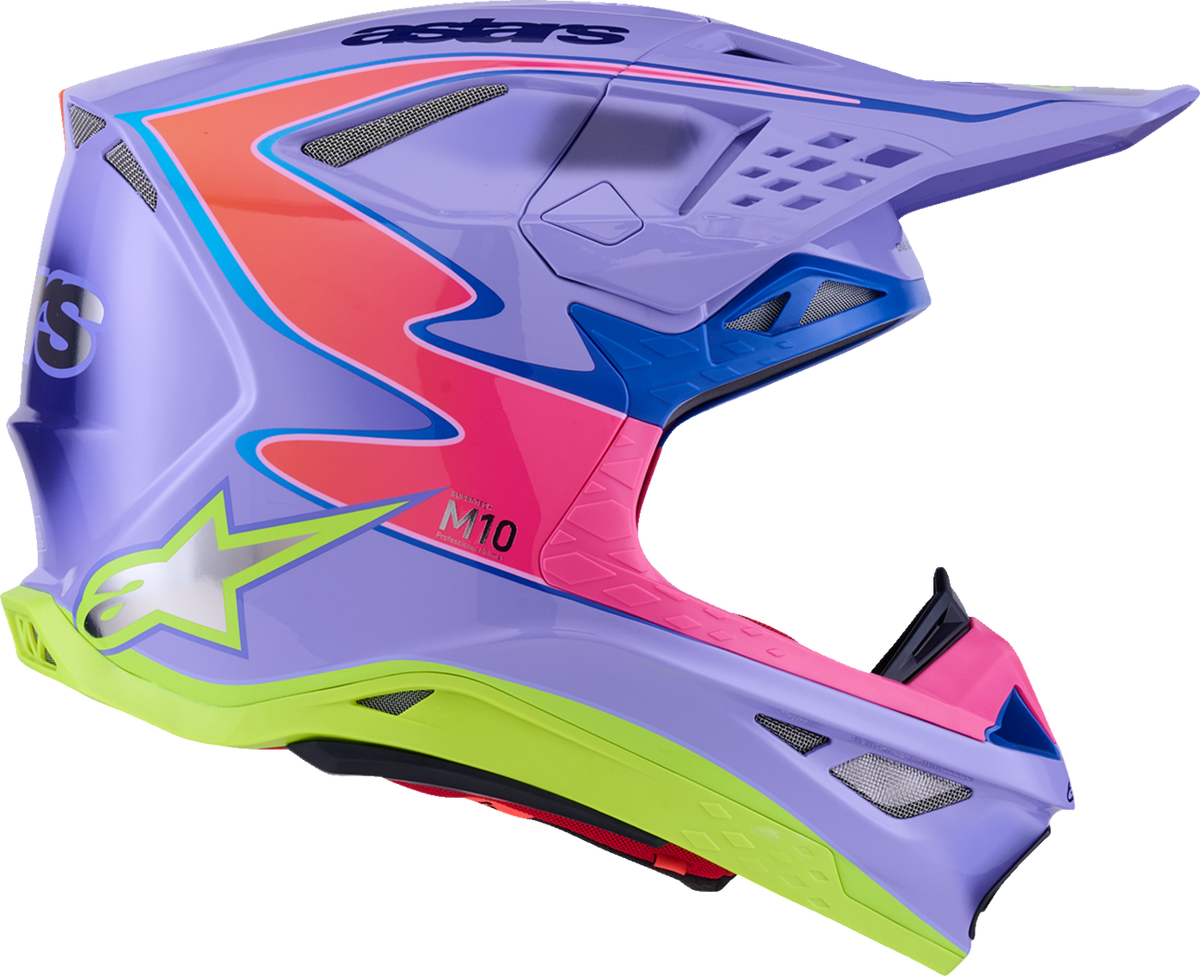 Alpinestars Supertech M10 Jett Lawrence R01 MIPS Helmet Purple/Pink Fluo/Yellow Fluo Glossy