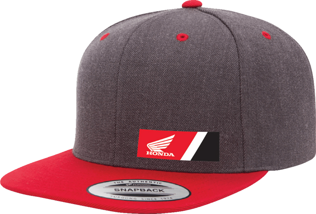 Facotry Effex Honda Wedge Snapback Hat - Heather Gray/Red
