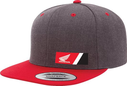Facotry Effex Honda Wedge Snapback Hat - Heather Gray/Red