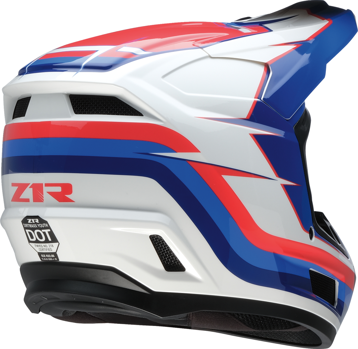 Z1R Youth Dirt Maxx Vortex Helmet - Red/White/Blue
