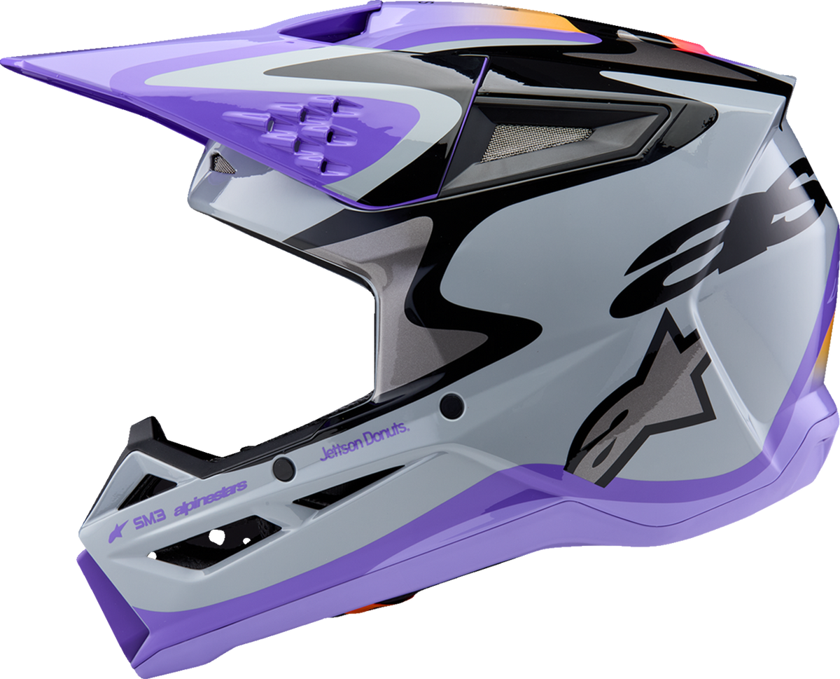 Alpinestars Youth SM3 Jettson Helmet Glosss Black/Gray/Purple