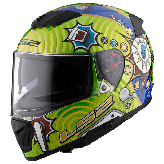 LS2 Breaker Helmet CLOSEOUT - Pinball Fallout Green Krome