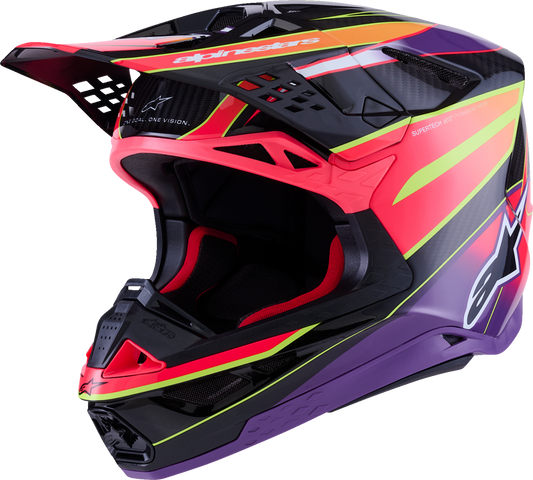 Alpinestars Supertech M10 Era MIPS Helmet - Gloss Pink/Violet/Yellow Fluo