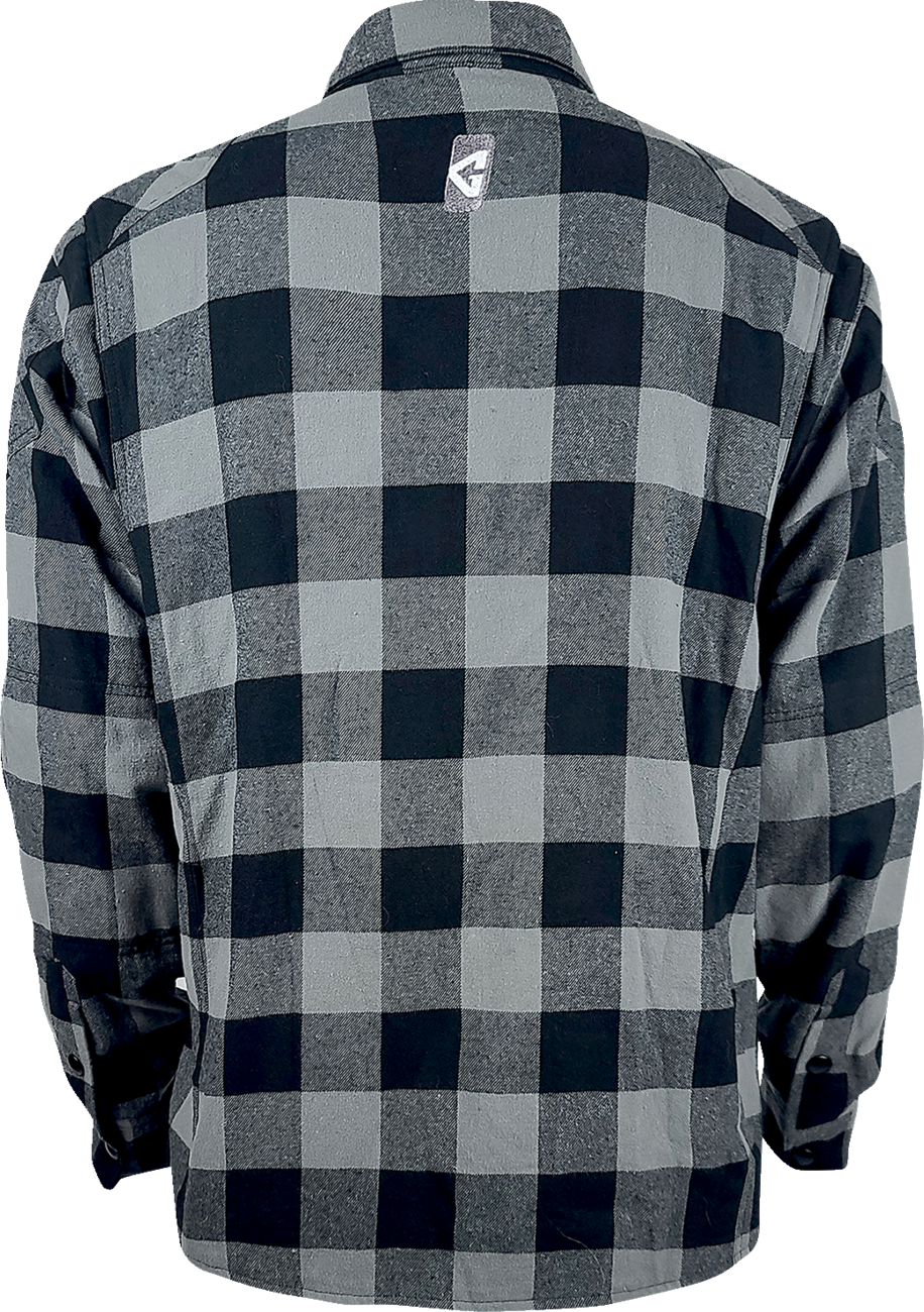 7 V Battery Heated Flannel Shirt - Gray/Black