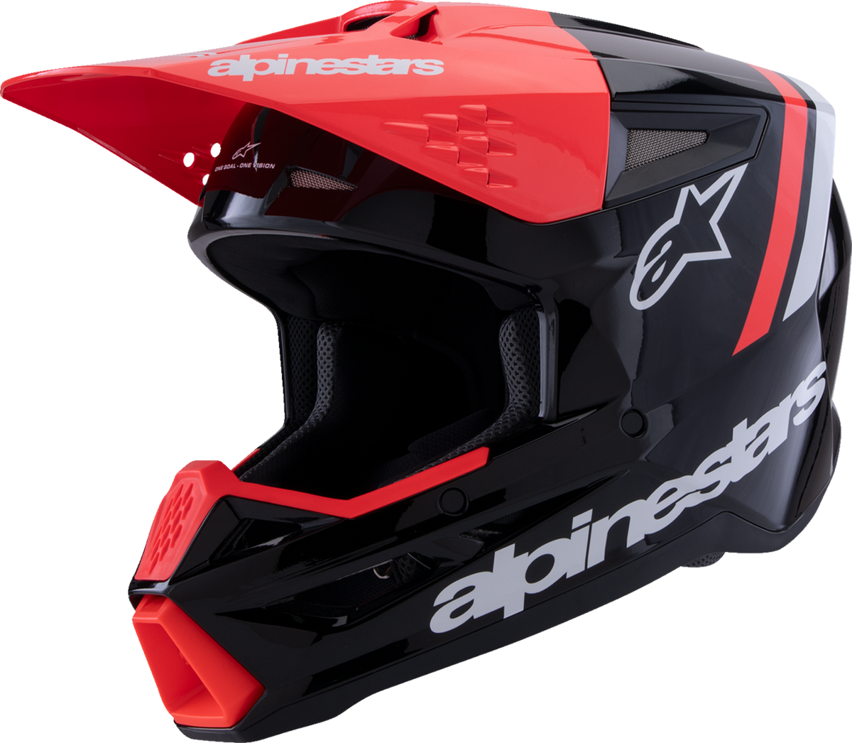 Alpinestars SM3 Radium Helmet - Gloss Black/Red Fluo/White