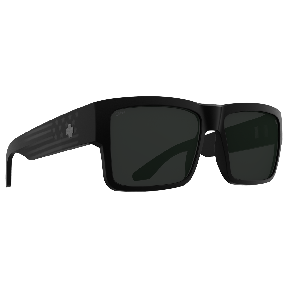 Spy Cyrus Sunglasses - Matte Black Gloss Flag/Happy Gray Green