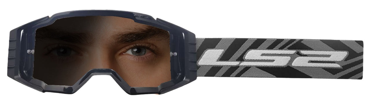 LS2 Charger Pro Sand Goggle with Photocromic Lens - Charcoal Gray