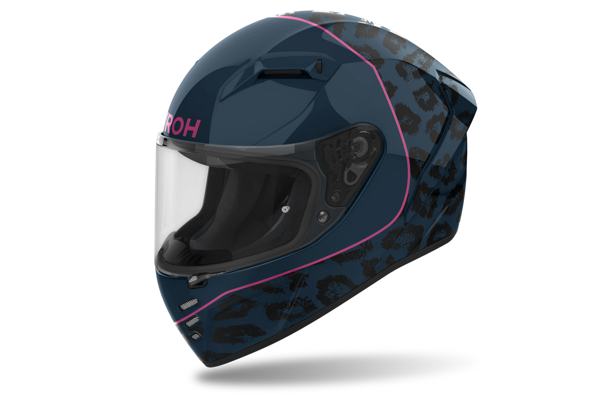 Airoh Connor Lynx Helmet - Blue W/ Iridium Visor