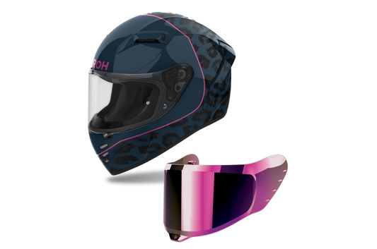 Airoh Connor Lynx Helmet - Blue W/ Iridium Visor