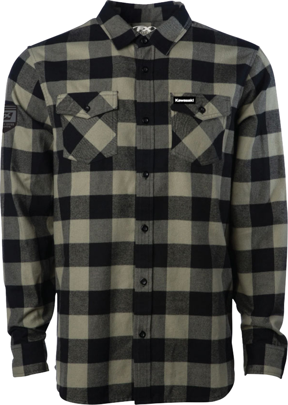 Facotry Effex Kawasaki Explorer Flannel Shirt - Olive/Black