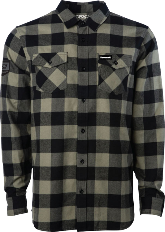 Facotry Effex Kawasaki Explorer Flannel Shirt - Olive/Black