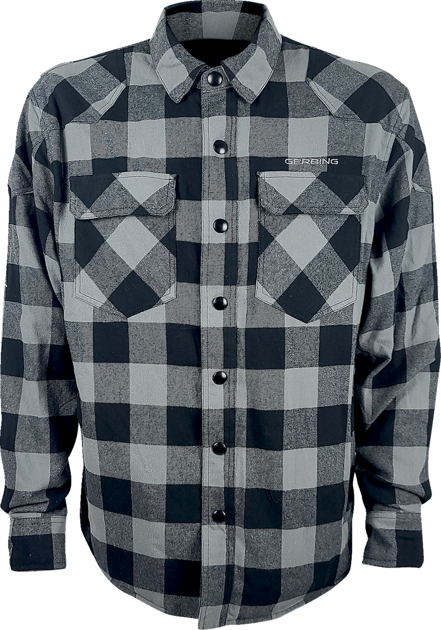 Gerbing 7 V Battery Heated Flannel Shirt - Gray/Black