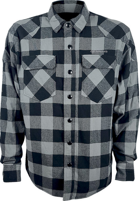 Gerbing 7 V Battery Heated Flannel Shirt - Gray/Black
