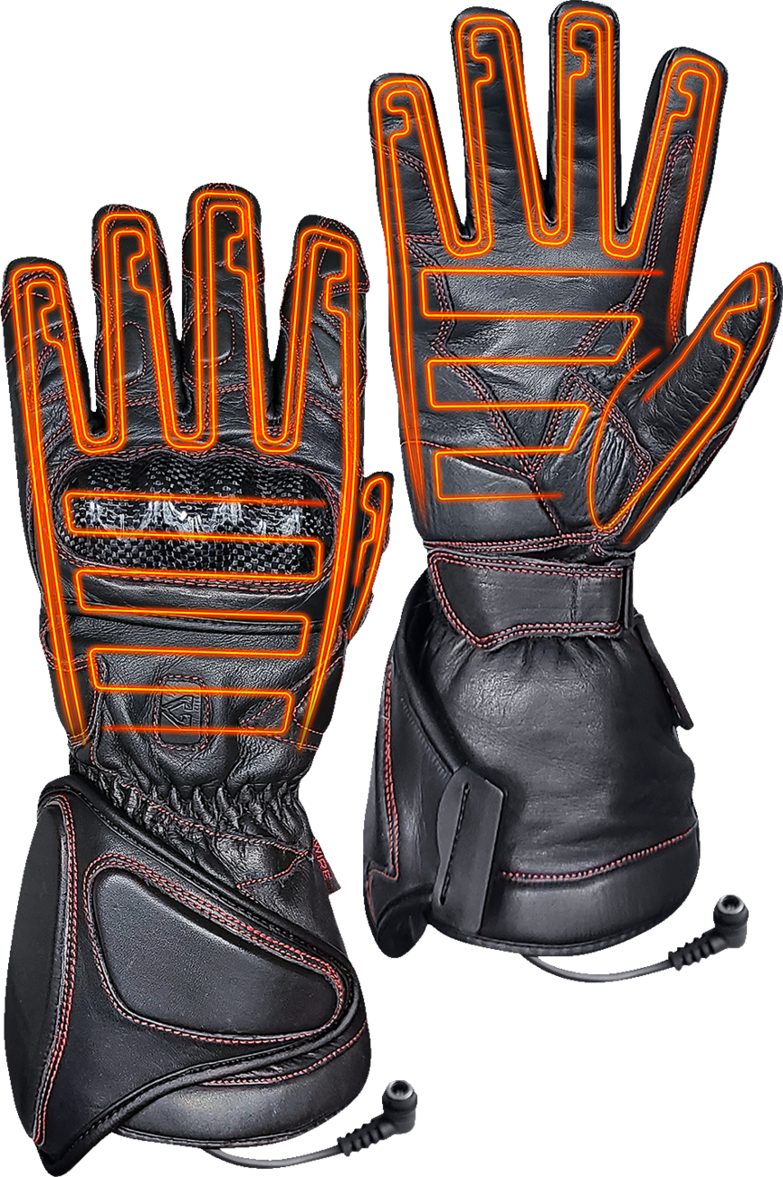 12 V Extreme Hard Knuckle Heated Gloves - Black