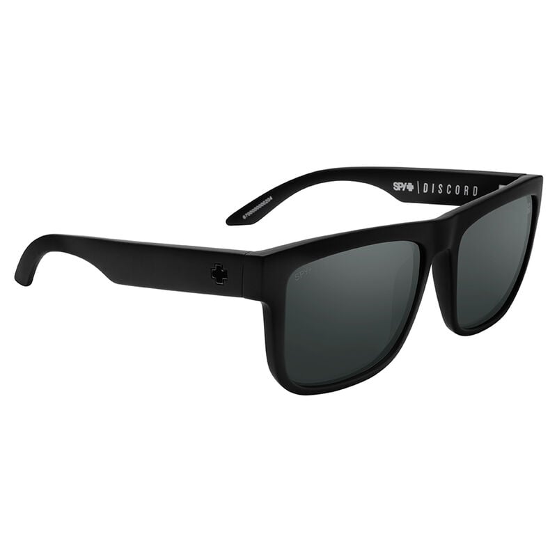 Spy Discord Polarized Sunglasses - Soft Matte Black/Happy Boost Polar Black Mirror
