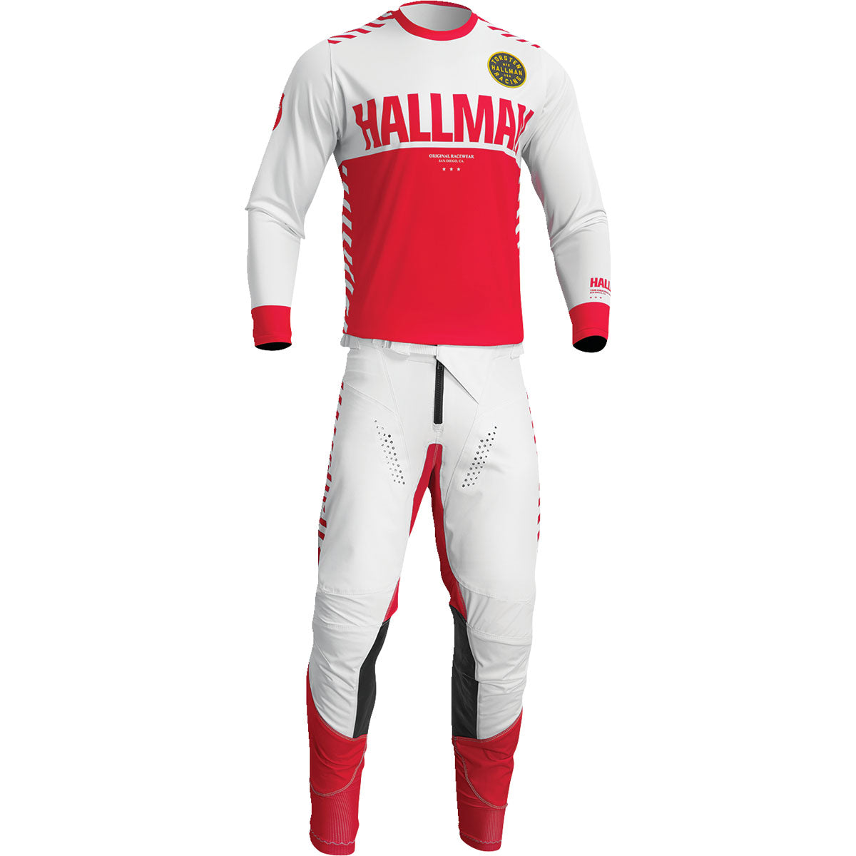 Thor Hallman Differ Slice Gear Set / Jersey Pant combo - White/Red