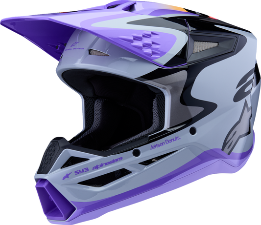 Alpinestars Youth SM3 Jettson Helmet - Glosss Black/Gray/Purple
