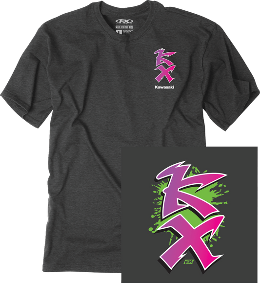 Facotry Effex Kawasaki Retro KX T-Shirt - Heather Charcoal