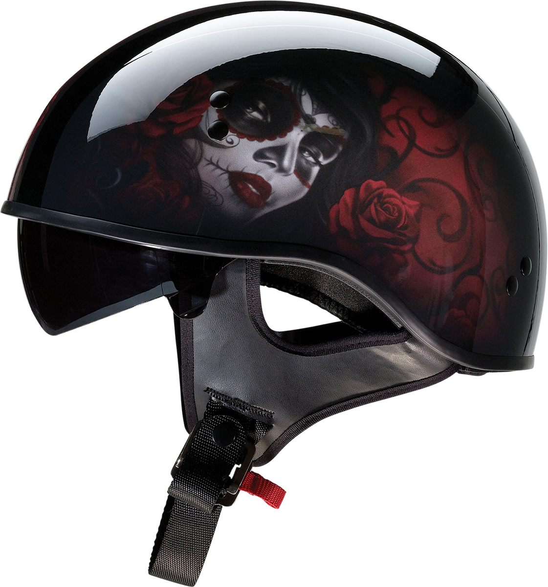 Z1R Vagrant Red Catrina Helmet - Black/Red