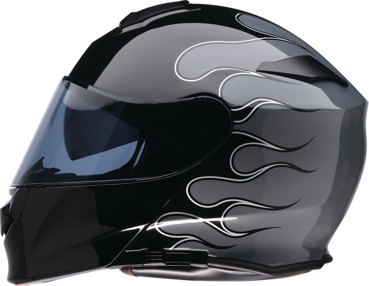 Z1R Solaris 2.0 Modular Flame Helmet - Black/Gray