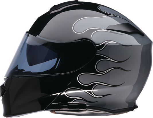 Z1R Solaris 2.0 Modular Flame Helmet - Black/Gray