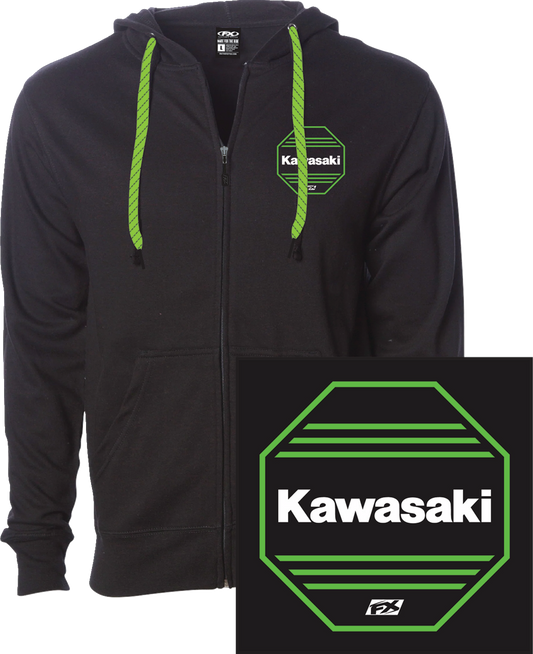 Facotry Effex Kawasaki Octagon Zip-Up Hoodie - Black