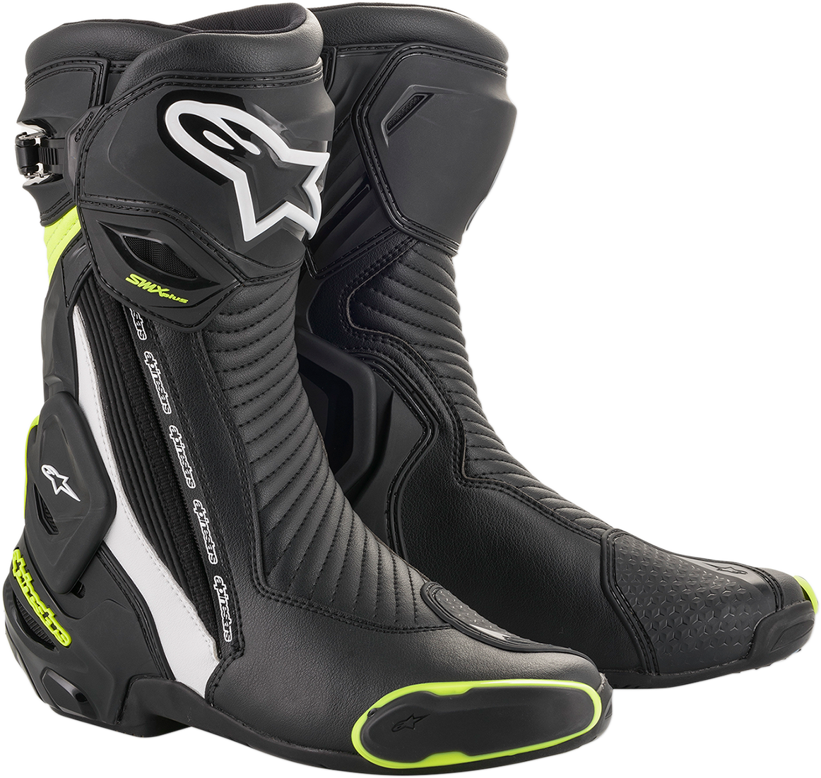 Alpinestars SMX Plus Boots - Black/White/Yellow Fluorescent