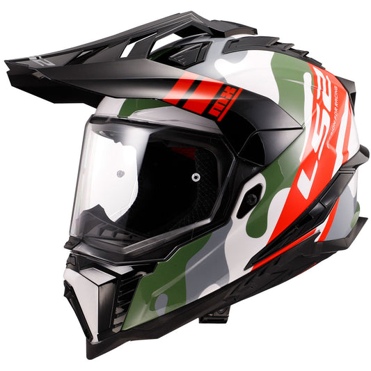 LS2 Explorer XT CamoX Helmet CLOSEOUT - White/Red