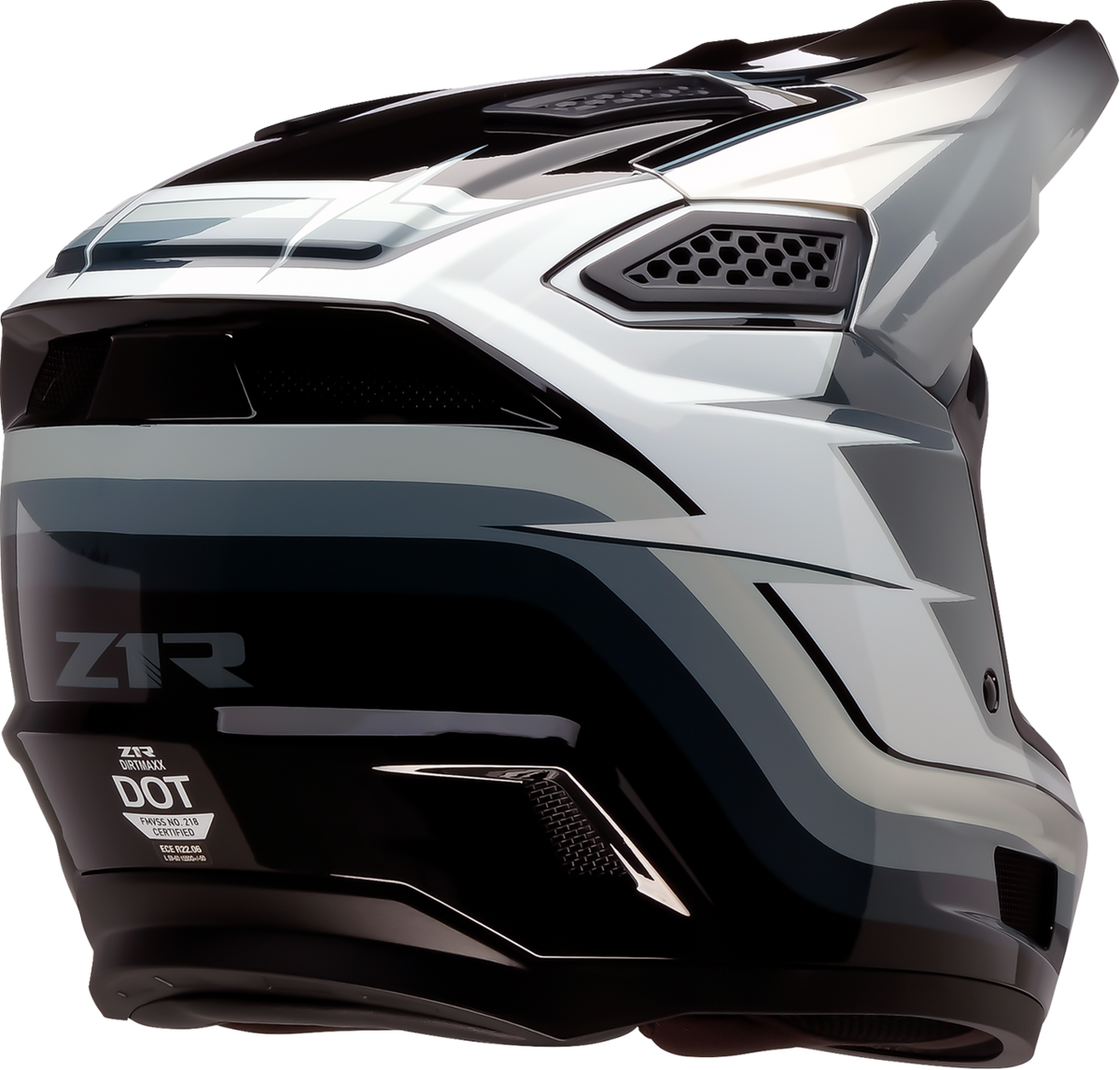 Z1R Dirt Maxx Vortex Helmet - Black/White/Gray