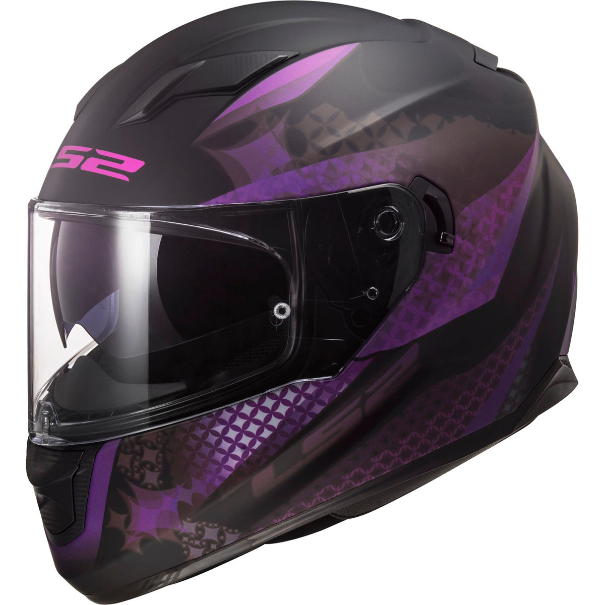 LS2 Stream Lux Helmet - Matte Black/Pink
