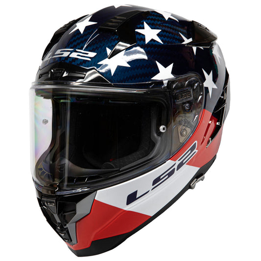LS2 Challenger C Americarbon Helmet CLOSEOUT - Red/White/Blue