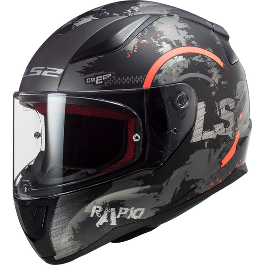 LS2 Rapid Mini Circle Helmet CLOSEOUT - Matte Titanium/Flour Orange