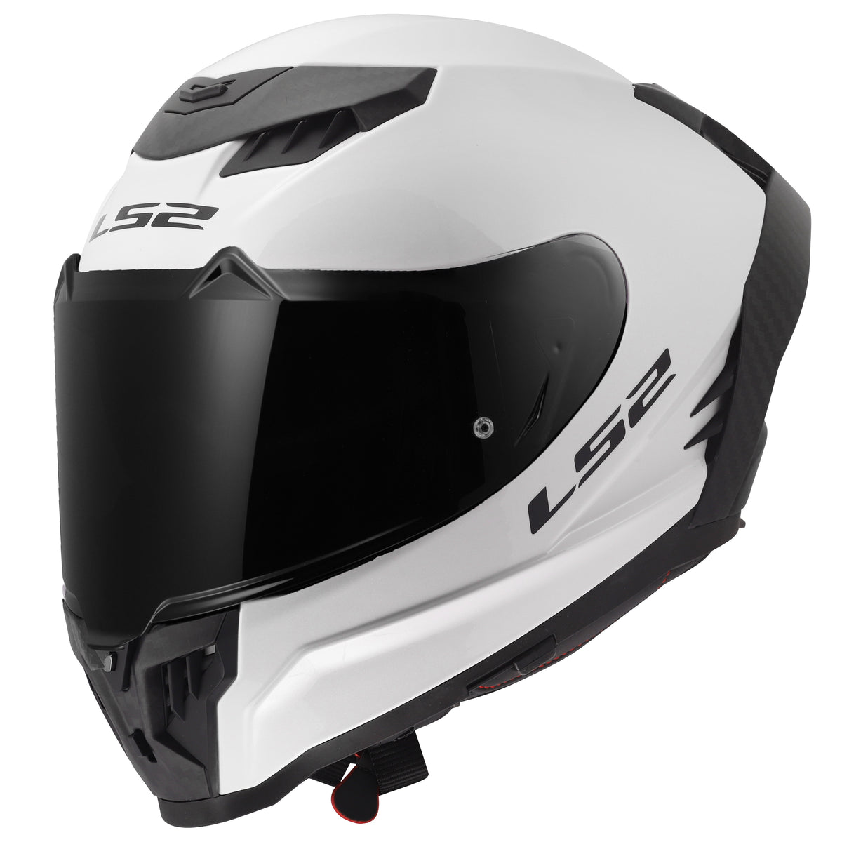 LS2 Dragon Carbon Solid Helmets - Gloss White