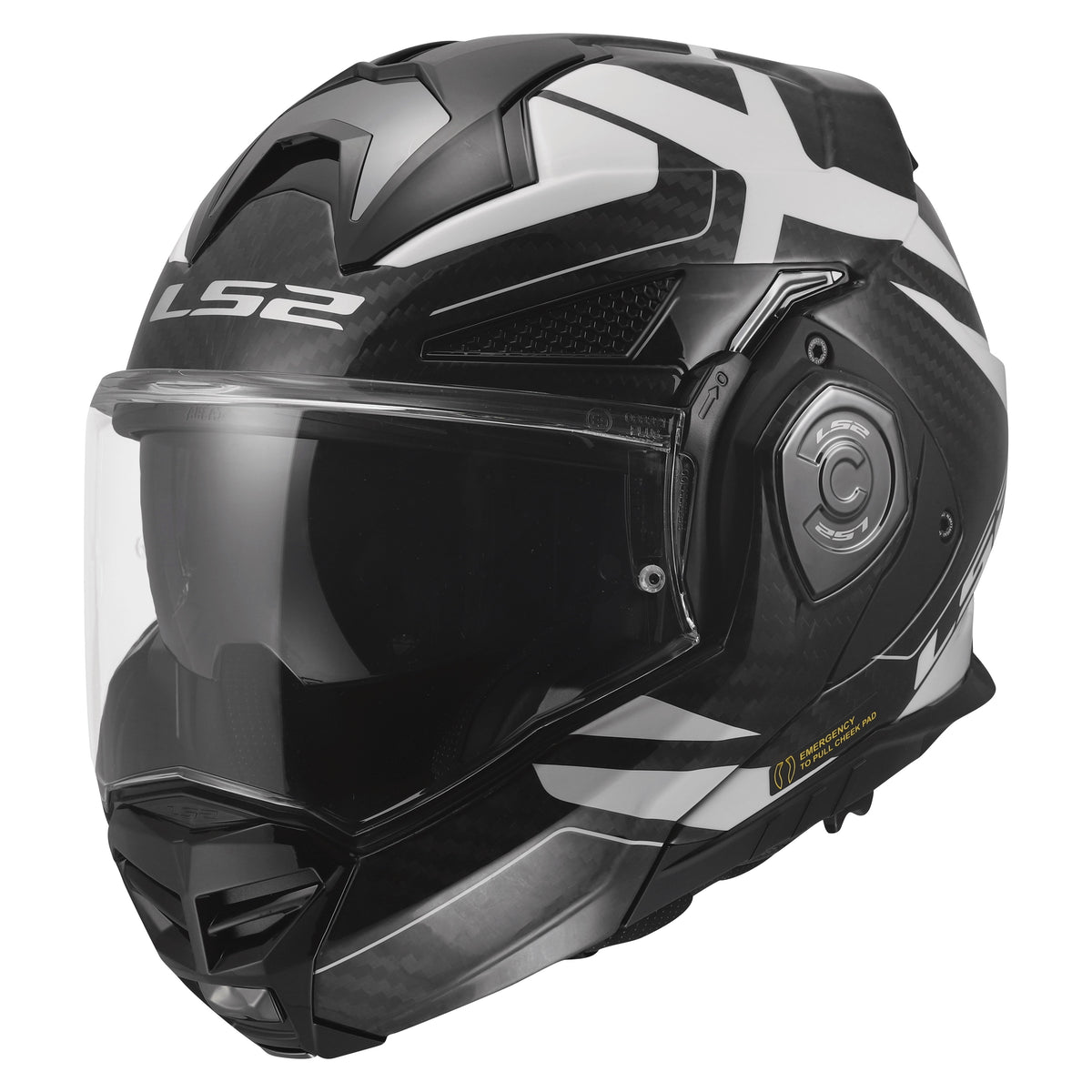LS2 Advant X Carbon Halo Helmets - Gloss Black/White