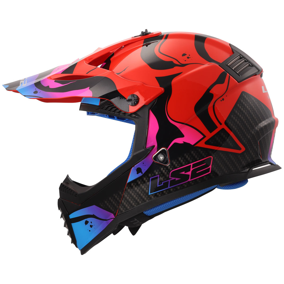 LS2 Gate Youth Wash Helmet Gloss Red/Blue/Purple / Large